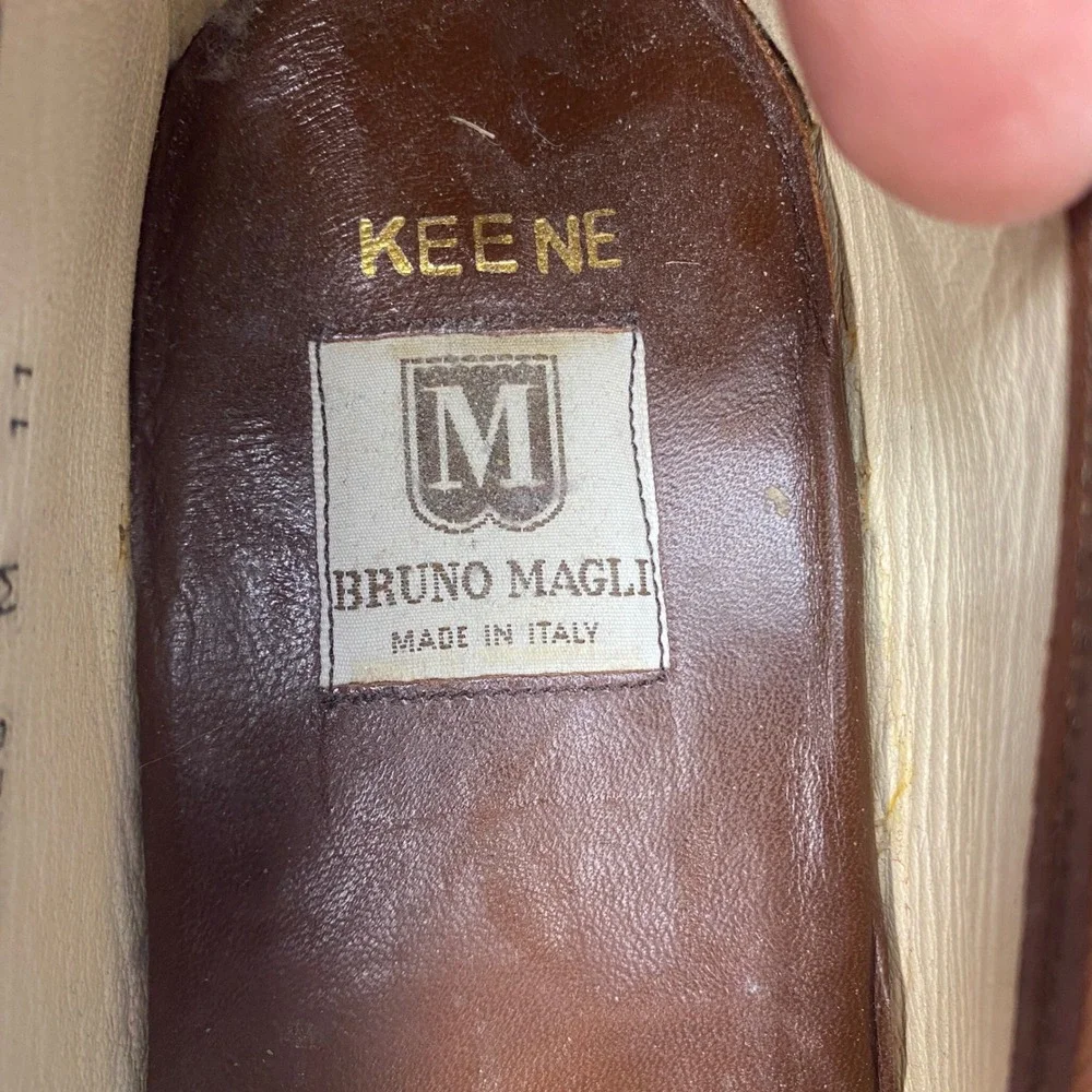 Bruno Magli Mens Keene Penny Loafers Brown Leather Made in Italy Size 11 M